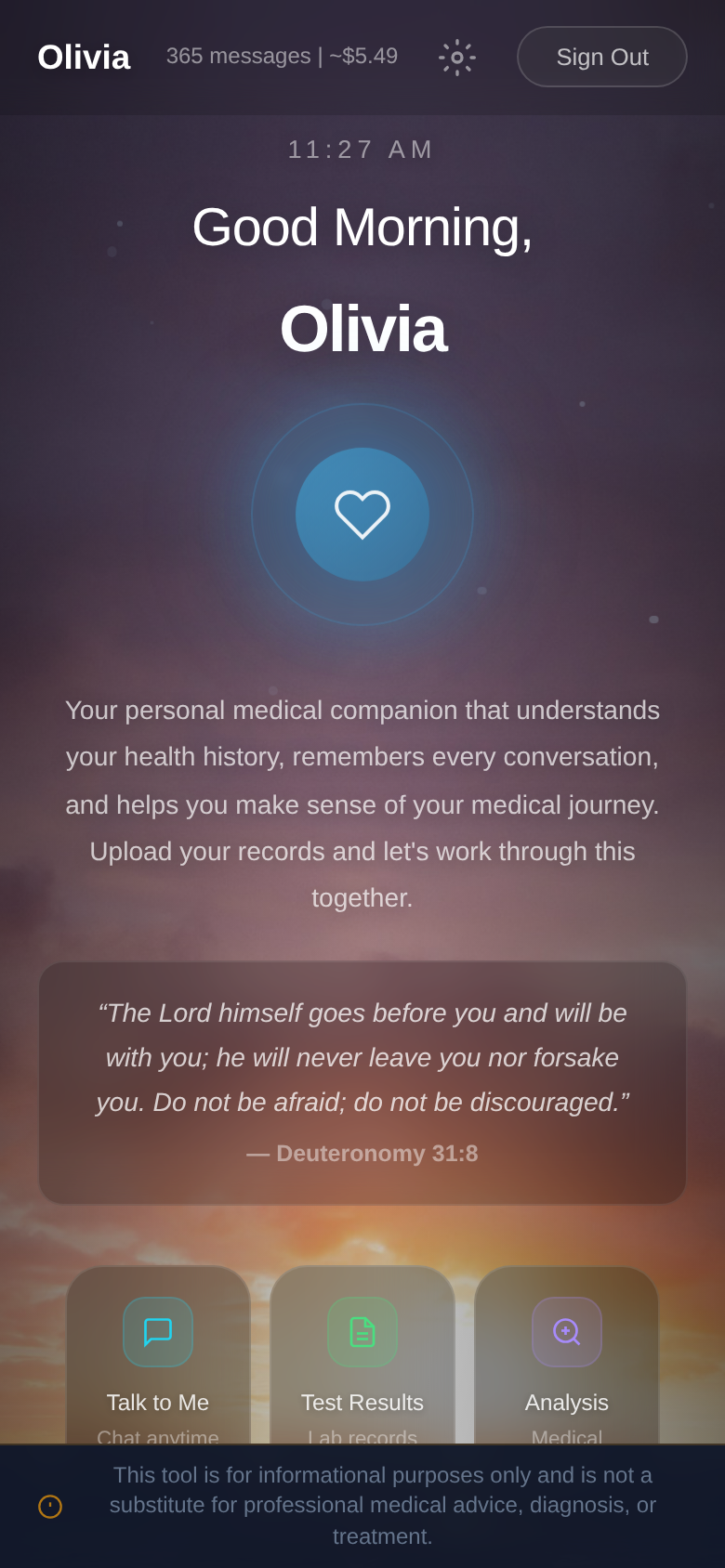 Livaramed Medical Companion - Sanctuary Home Screen